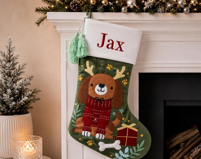 Personalized Christmas Stocking with name embroidered