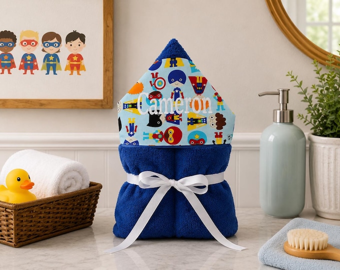 Monogrammed Hooded Baby Towel: Custom Kids Bath Towel