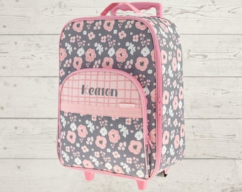Children's All Over Print Rolling Luggage: Embroidery Personalization