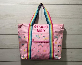 Children's Beach Tote with Embroidery Personalization