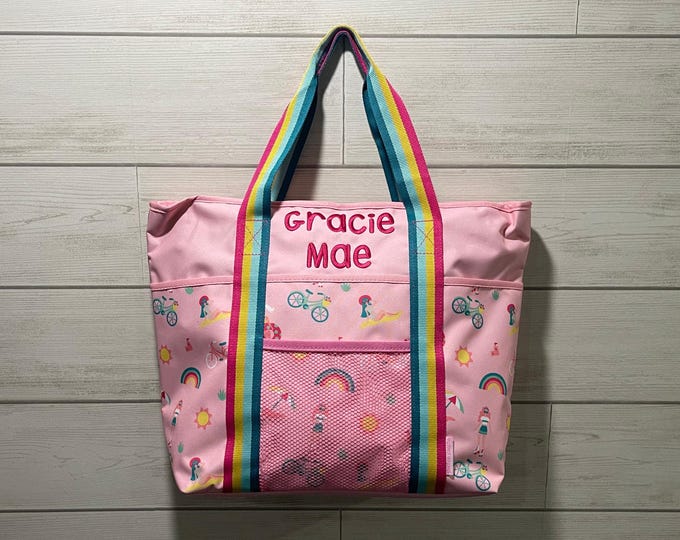 Children's Beach Tote with Embroidery Personalization