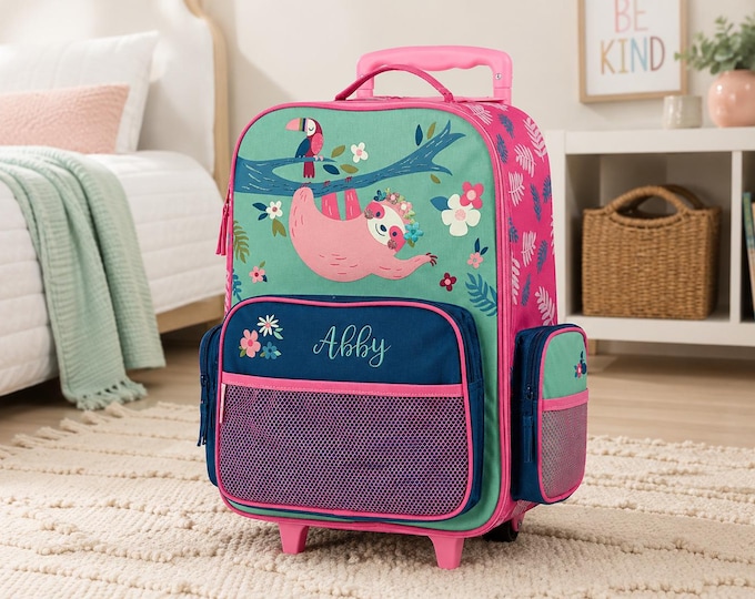 Children's Rolling Luggage: Carry-On Size, Embroidery Personalization
