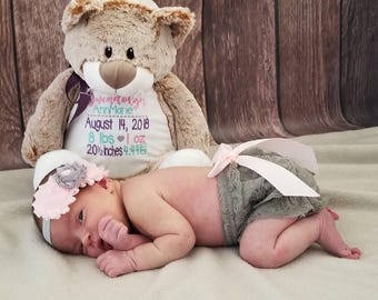 Personalized Stuffed Animal - Perfect Gift for Baby Showers Baptisms Adoptions Birthdays - Unique and One-of-a-kind Keepsake