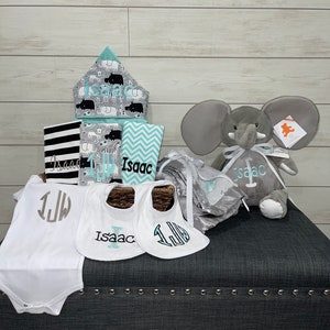 Ich will alles Baby-Geschenkkorb, Zoll für Jungen oder Mädchen, Babypartygeschenk, neues Babygeschenk, Babygeschenkkorb mit Monogramm
