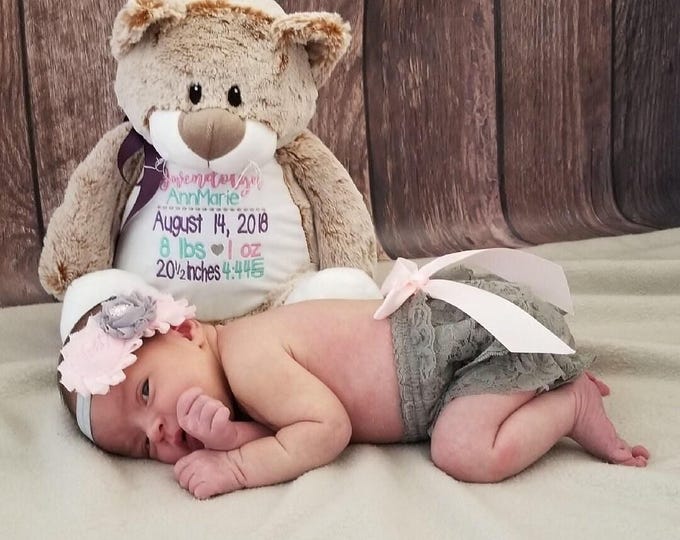 Personalized Stuffed Animal – Embroidered Keepsake for Baby Showers, Birthdays