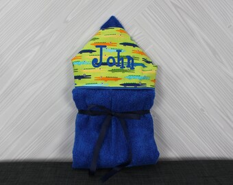 Monogrammed Hooded Baby Towel: Custom Embroidered Kids Bath Towel