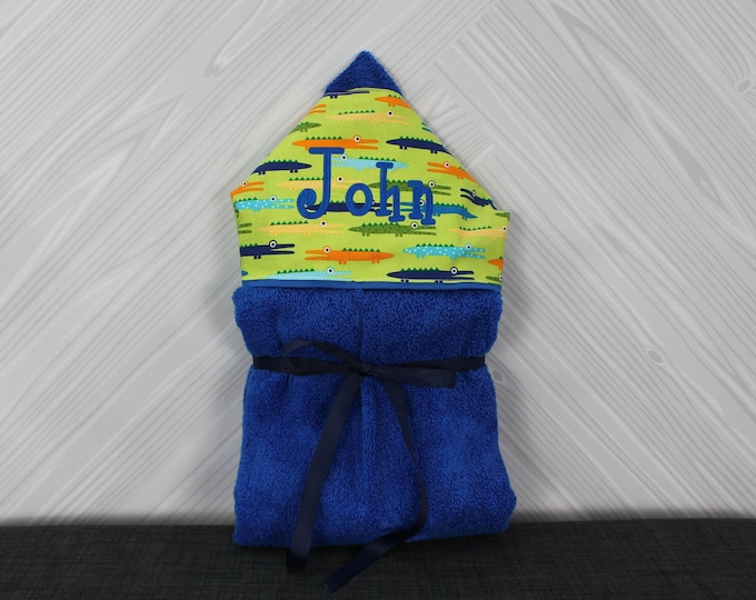 Monogrammed Hooded Baby Towel: Custom Embroidered Kids Bath Towel