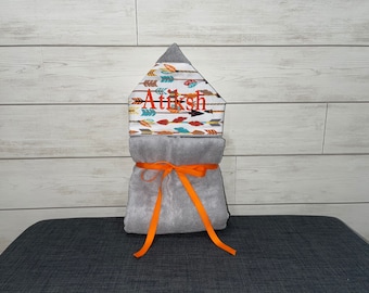 Monogrammed Hooded Baby Towel: Custom Embroidered Kids Bath Towel