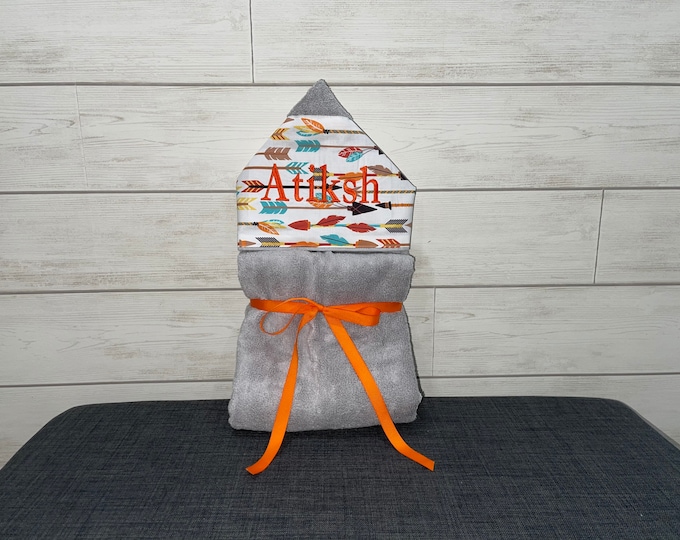 Monogrammed Hooded Baby Towel: Custom Embroidered Kids Bath Towel