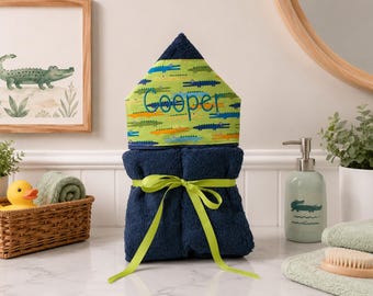 Monogrammed Hooded Baby Towel: Custom Embroidered Kids Bath Towel