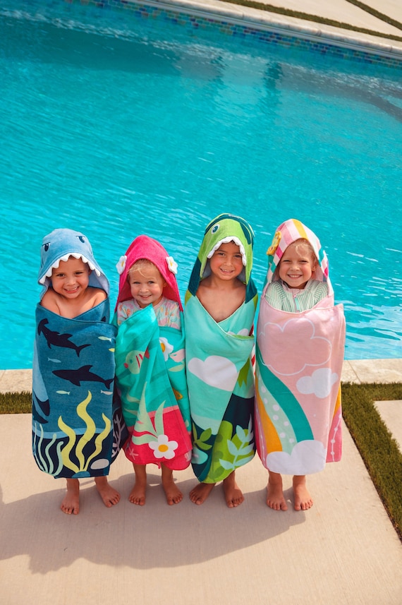 Children's Hooded Beach Towel FREE Personalization Embroidery