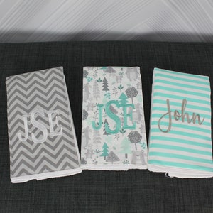Spucktücher mit Monogramm, 3er Set.