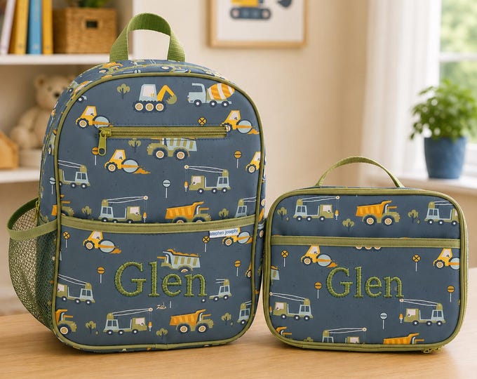 Junior Backpack and Lunchbox Set with Embroidery Personalization