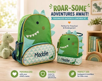 Children's Sidekick Backpack and Lunchpal Set: Embroidery Personalization 
