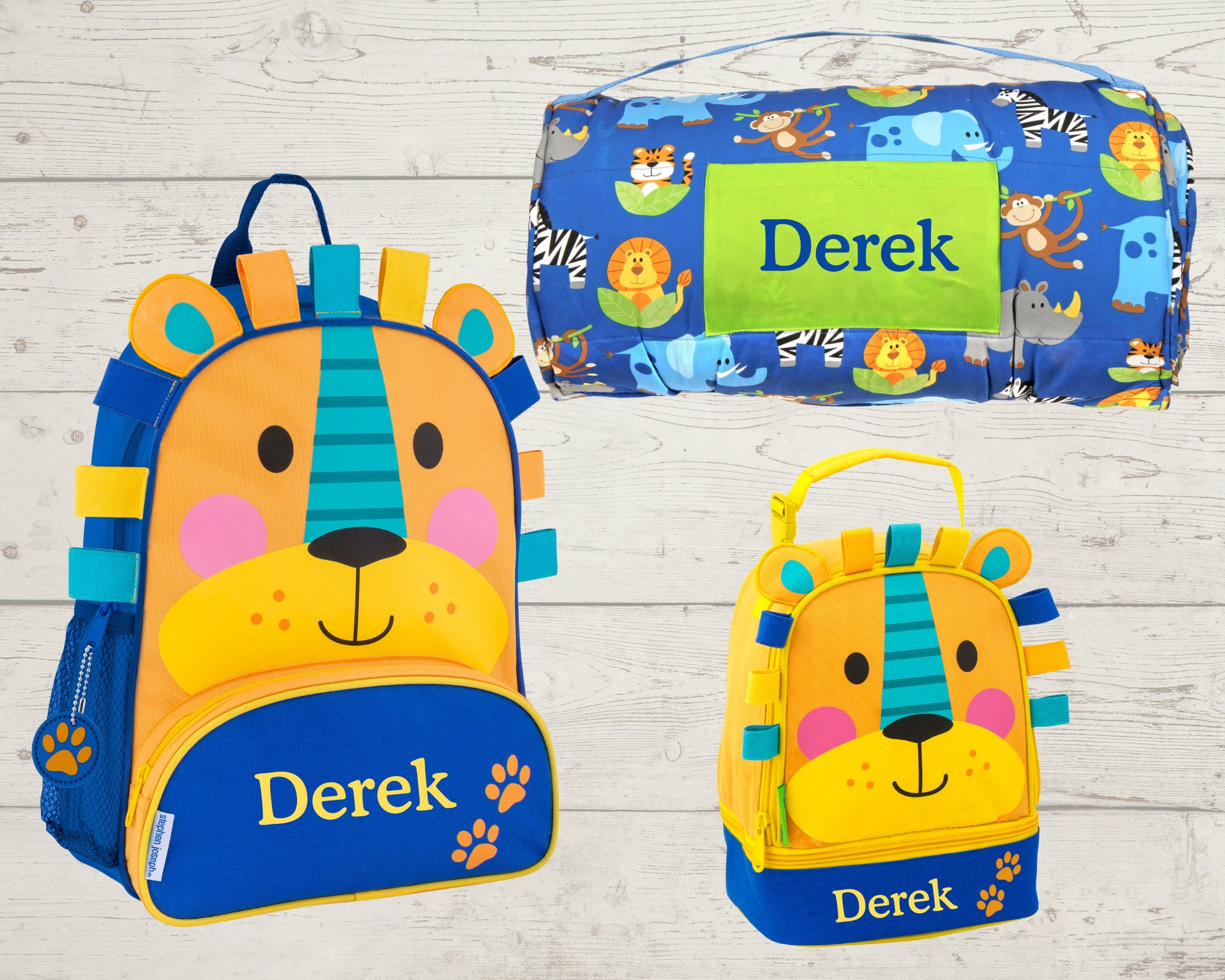 Children's Nap Mat Sidekick Backpack and Lunch Pal Set with Embroidery