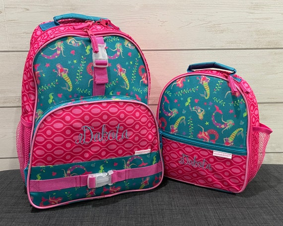 Children's All Over Print Backpack and Lunchbox Set Stephen Joseph with Embroidery Personalization