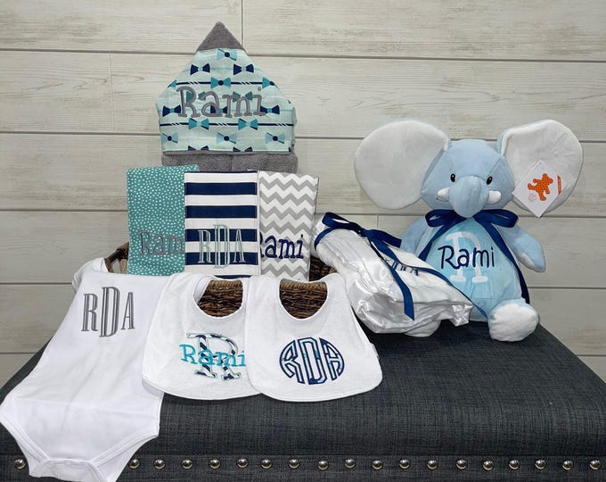I Want It All Baby Gift Basket, Custom for boy or girl, baby shower gift, new baby present, monogrammed baby gift basket