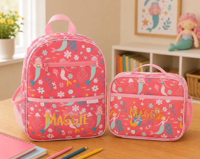 Junior Backpack and Lunchbox Set with Embroidery Personalization