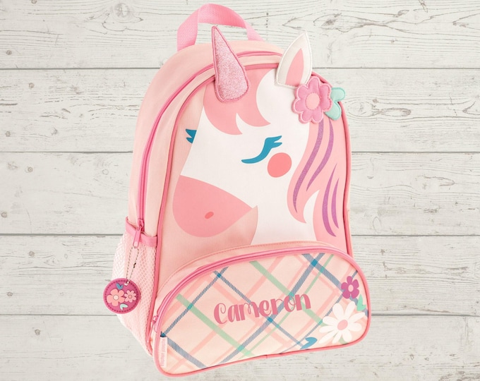 Personalized Unicorn Backpack for Kids: Embroidered School Travel Bag