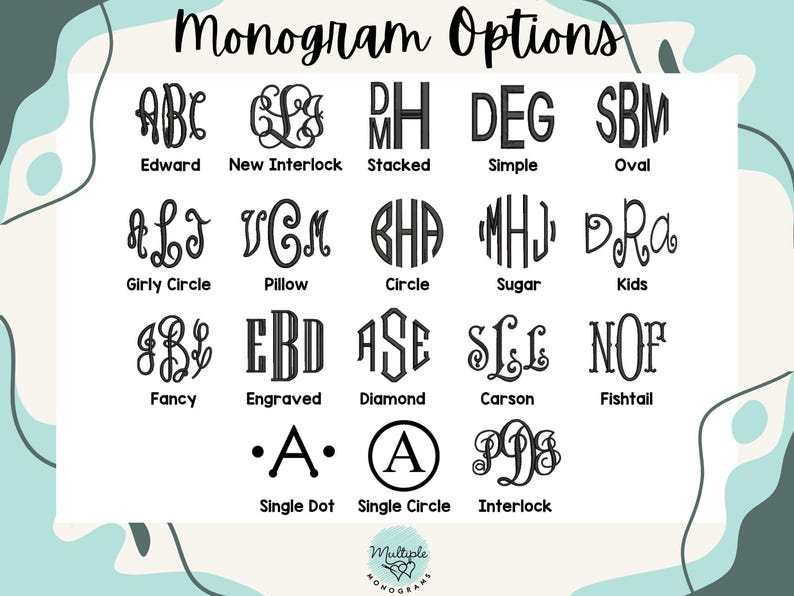 a large set of monogram font and numbers