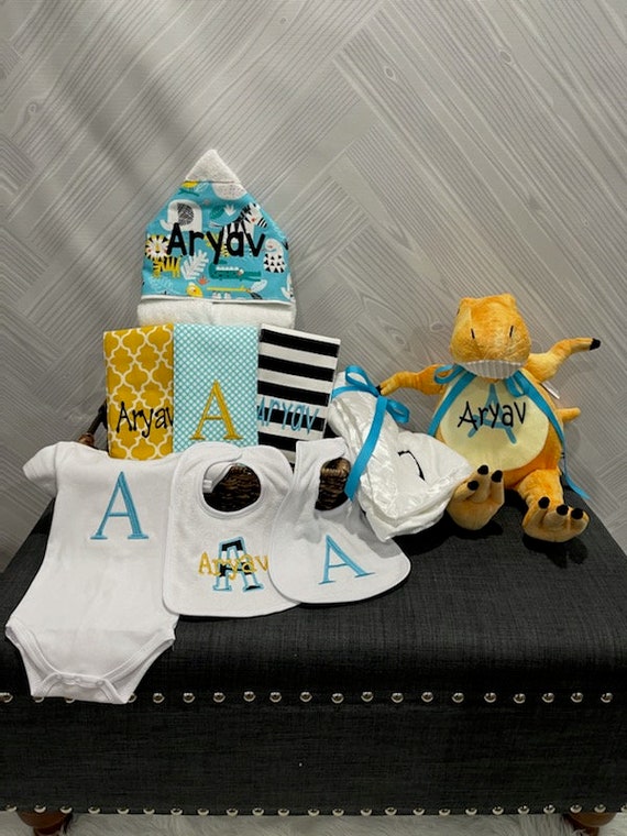 I Want It All Baby Gift Basket, Custom for boy or girl, baby shower gift, new baby present, monogrammed baby gift basket