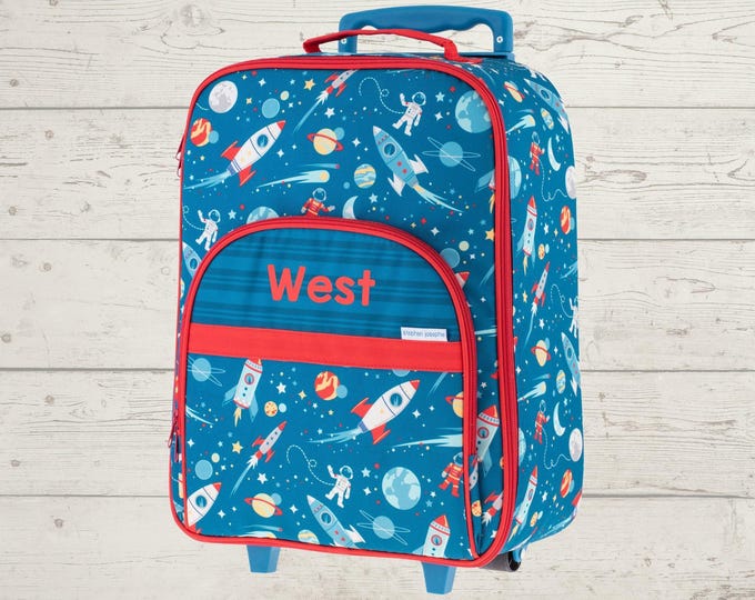 Children's All Over Print Rolling Luggage: Embroidery Personalization