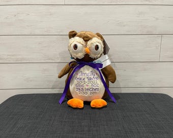 Personalized Embroidered Stuffed Animal: Baby Shower Keepsake