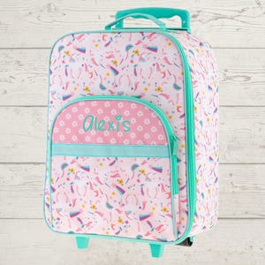 Children's All Over Print Rolling Luggage: Embroidery Personalization