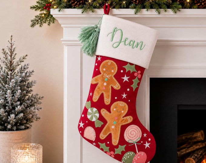 Personalized Christmas Stocking with name embroidered
