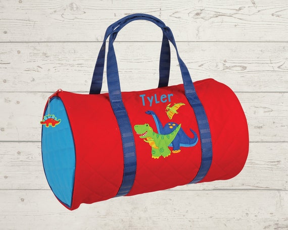 Children's Quilted Duffel Bag with Embroidery Personalization