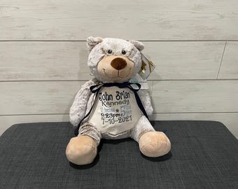 Personalized Stuffed Animal: Embroidered Keepsake Gift