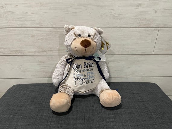 Personalized Stuffed Animal - Perfect Gift for Baby Showers Baptisms Adoptions Birthdays - Unique and One-of-a-kind Keepsake