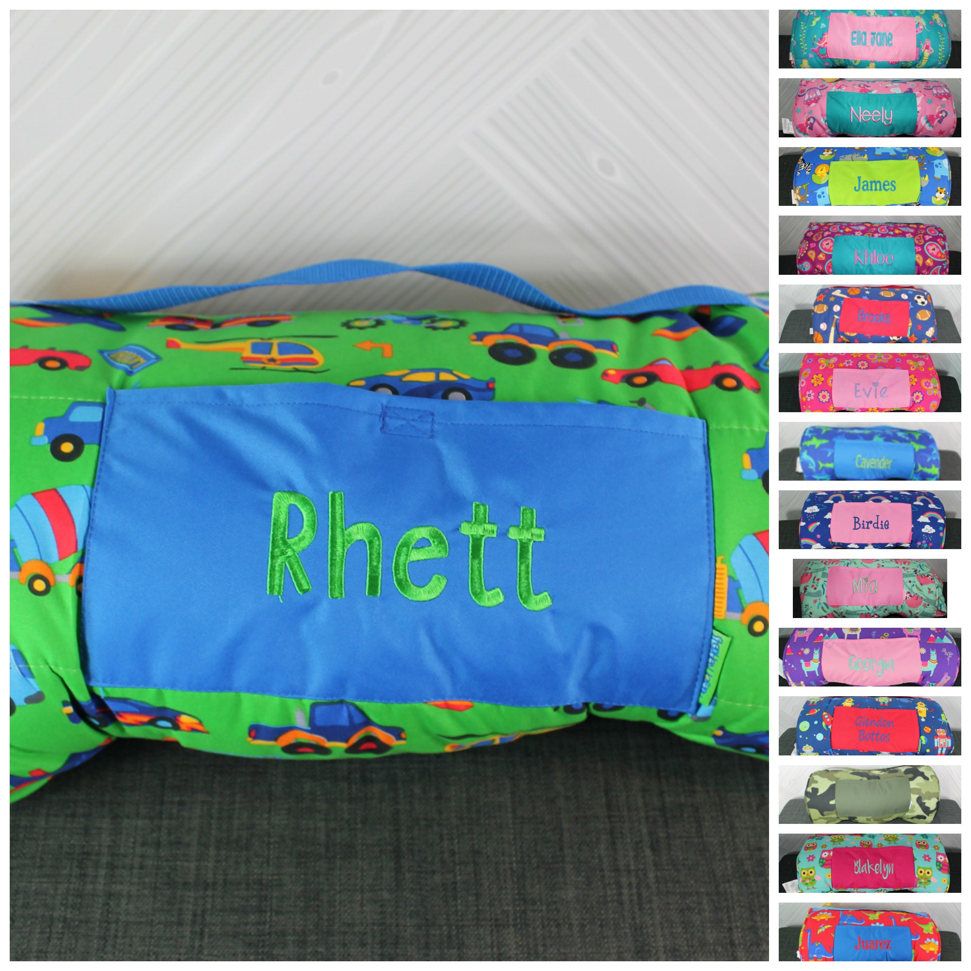 Stephen Joseph Transportation Cars Nap Mat With Pillow And Blanket