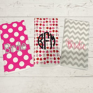Spucktücher mit Monogramm, 3er Set.