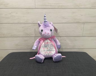 Personalized Embroidered Stuffed Animal: Baby Shower Keepsake