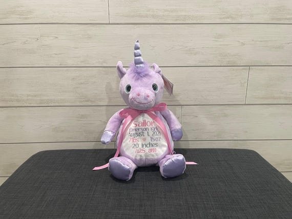 Personalized Stuffed Animal - Perfect Gift for Baby Showers Baptisms Adoptions Birthdays - Unique and One-of-a-kind Keepsake