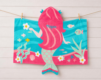 Children's Hooded Beach Towel FREE Personalization Embroidery