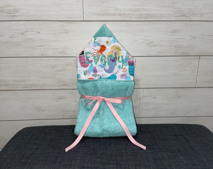 Monogrammed Hooded Baby Towel: Custom Embroidered Kids Bath Towel