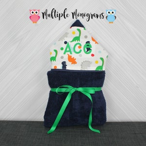 Monogrammed Hooded Baby or Kids Towel. Custom made to order for boy or girl. Perfect baby shower or birthday gift.