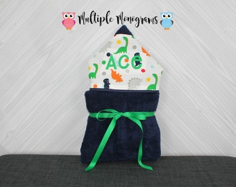 Monogrammed Hooded Baby or Kids Towel. Custom made to order for boy or girl. Perfect baby shower or birthday gift.