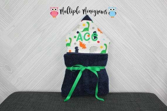 Monogrammed Hooded Baby or Kids Towel. Custom made to order for boy or girl. Perfect baby shower or birthday gift.