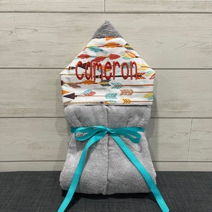 Monogrammed Hooded Baby or Kids Towel. Custom made to order for boy or girl. Perfect baby shower or birthday gift.