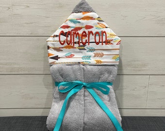 Monogrammed Hooded Baby or Kids Towel. Custom made to order for boy or girl. Perfect baby shower or birthday gift.