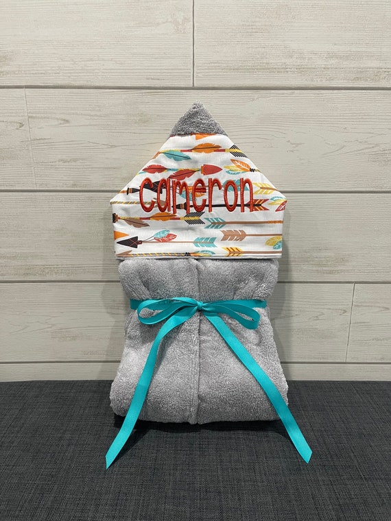 Monogrammed Hooded Baby or Kids Towel. Custom made to order for boy or girl. Perfect baby shower or birthday gift.