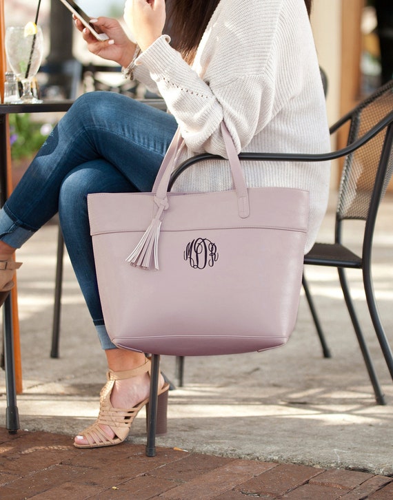 Women's Vegan Leather Tote Purse Bag FREE Personalization