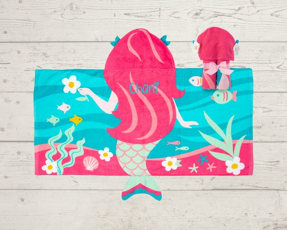 Children's Hooded Beach Towel FREE Personalization Embroidery