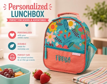 Personalized Childrens Lunchbox with Embroidery Personalization - Lunchbox for Kids