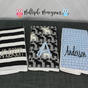 Spucktücher mit Monogramm, 3er Set.