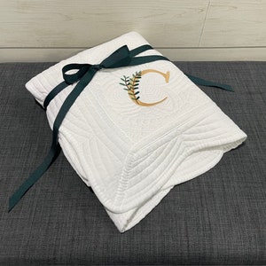 Embroidered Baby Quilt: Custom Cotton Heirloom Gift