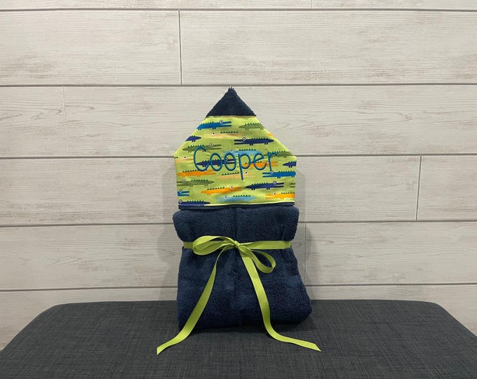 Monogrammed Hooded Baby Towel: Custom Embroidered Kids Bath Towel